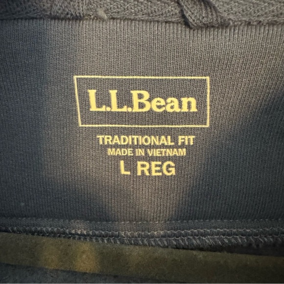 LL Bean Mens Blue Snap 1/4 Zip Casual Sweatshirt - Picture 5 of 8